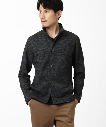 MKCAF30130 MK MICHEL KLEIN HOMME 【洗える / リバーシブルカラー配色】スタンドカラーカーディガン