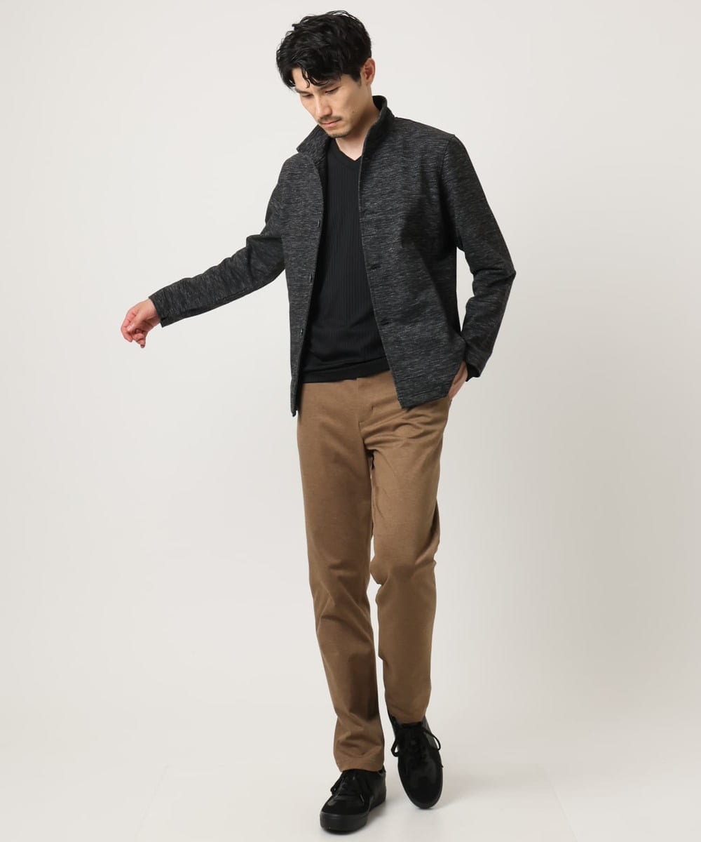 MKCAF30130 MK MICHEL KLEIN HOMME(MKミッシェルクランオム) 【洗える】スタンド襟カーディガン ブラック
