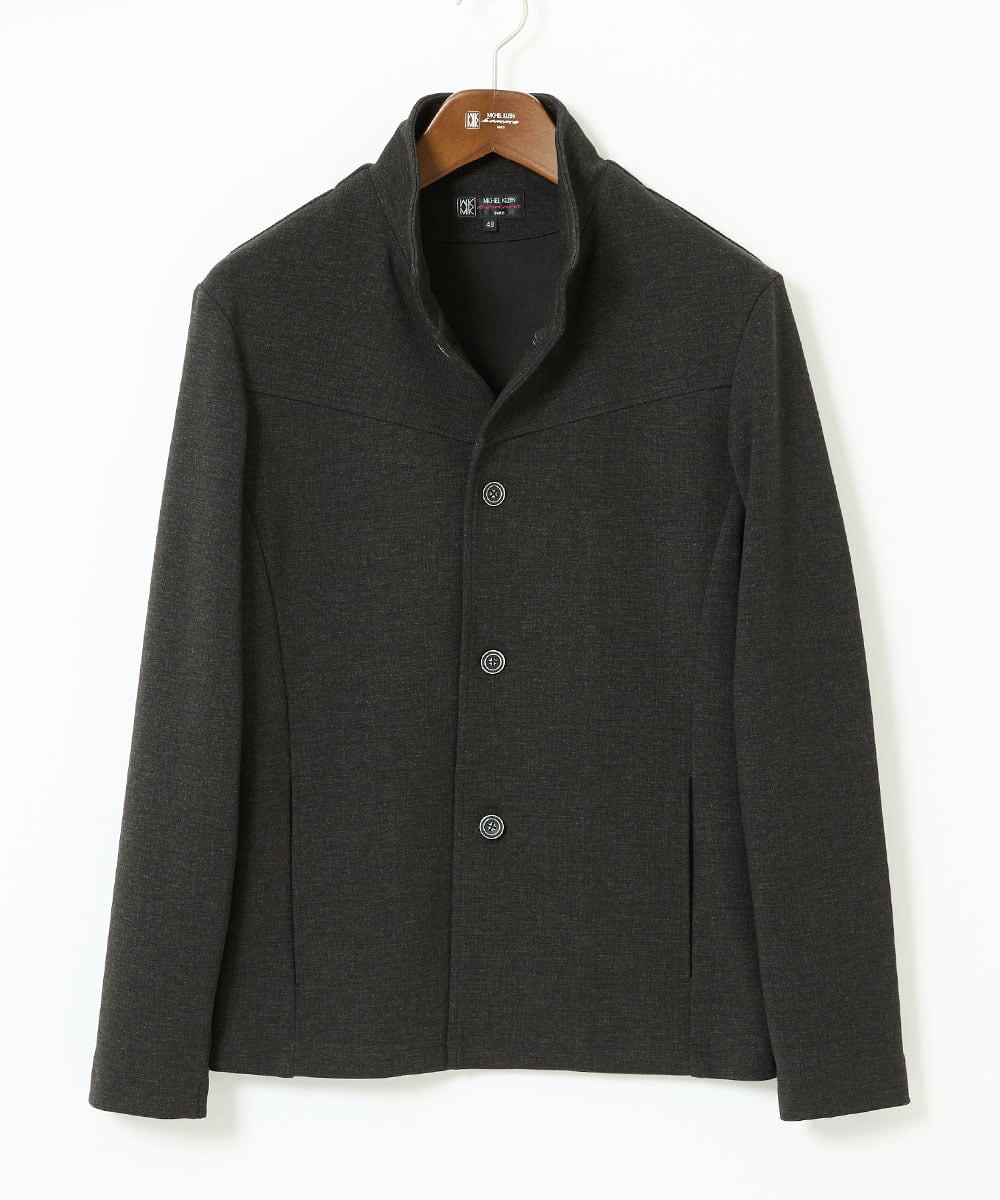 MKCAF52150 MK MICHEL KLEIN HOMME(MKミッシェルクランオム) 【ストレッチ】スタンドカラーカーディガン「TECEASY2025AW」 カーキ
