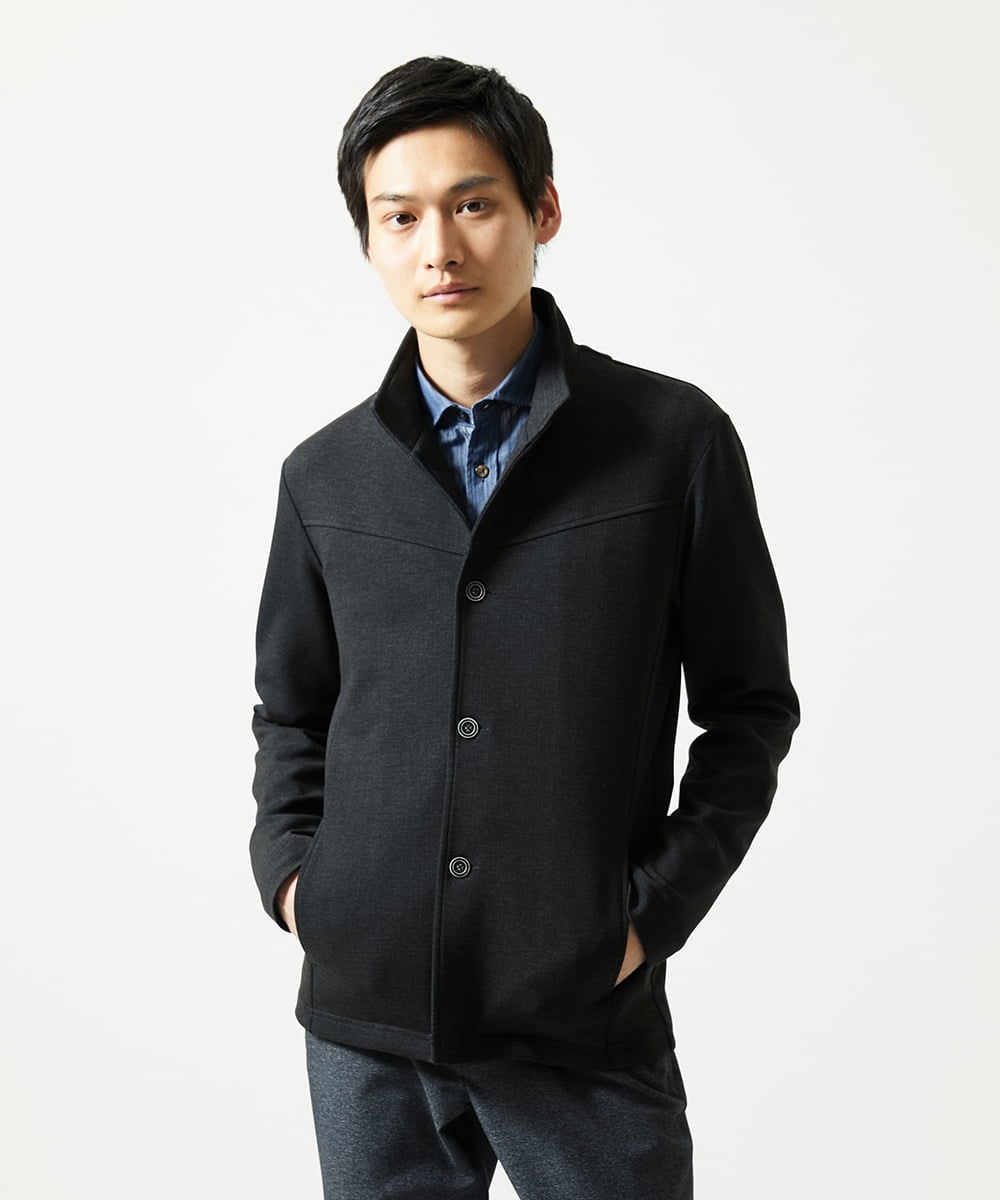 MKCAF52150 MK MICHEL KLEIN HOMME(MKミッシェルクランオム) 【ストレッチ】スタンドカラーカーディガン「TECEASY2025AW」 カーキ
