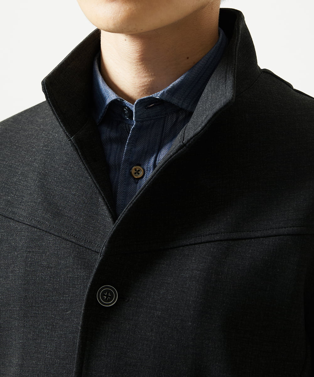 MKCAF52150 MK MICHEL KLEIN HOMME(MKミッシェルクランオム) 【ストレッチ】スタンドカラーカーディガン「TECEASY2025AW」 カーキ
