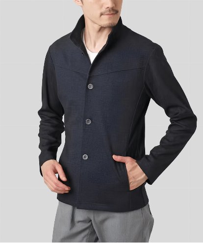 MKCAF52150 MK MICHEL KLEIN HOMME 【洗える／ストレッチ】スタンドカラーカーディガン（TECEASY2025AW）