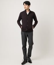 MKCAF52150 MK MICHEL KLEIN HOMME(MKミッシェルクランオム) 【ストレッチ】スタンドカラーカーディガン「TECEASY2025AW」 パープル