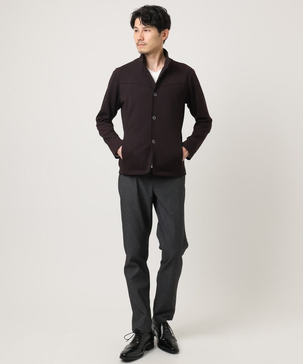 MKCAF52150 MK MICHEL KLEIN HOMME(MKミッシェルクランオム) 【ストレッチ】スタンドカラーカーディガン「TECEASY2025AW」 パープル