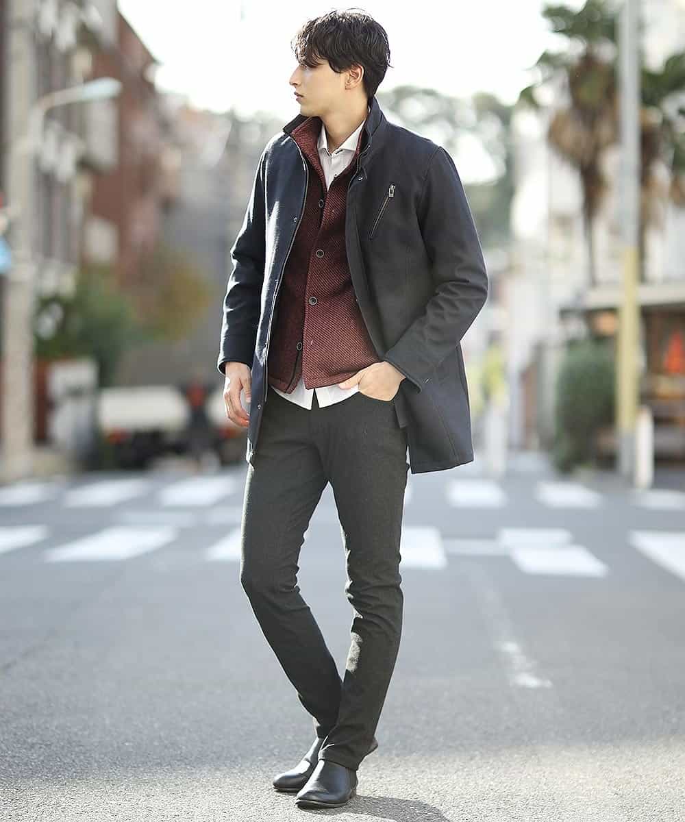 MKCAL15120 MK MICHEL KLEIN HOMME(MKミッシェルクランオム) カーディガン／フリースバイヤスキモウ パープル