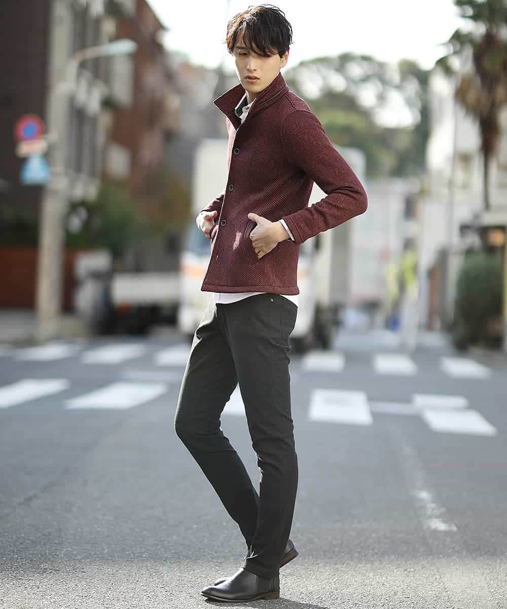 MKCAL15120 MK MICHEL KLEIN HOMME(MKミッシェルクランオム) カーディガン／フリースバイヤスキモウ パープル