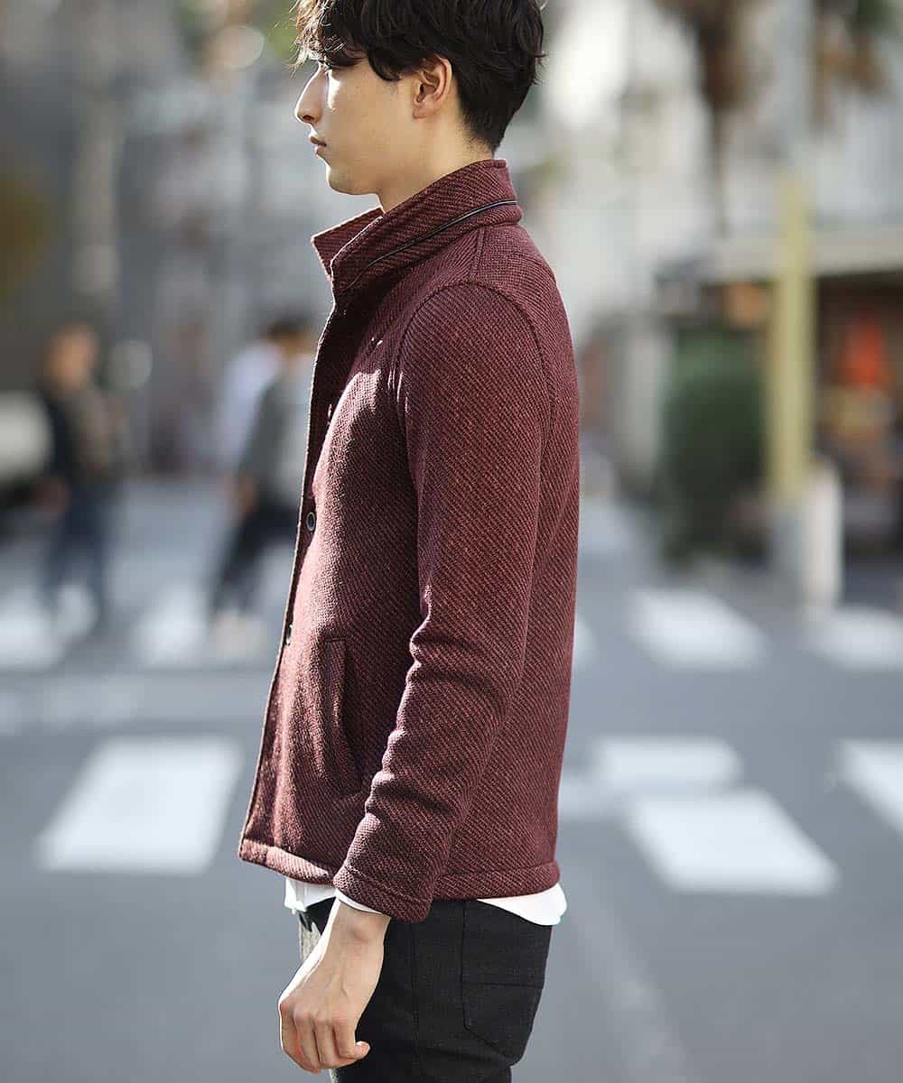 MKCAL15120 MK MICHEL KLEIN HOMME(MKミッシェルクランオム) カーディガン／フリースバイヤスキモウ パープル