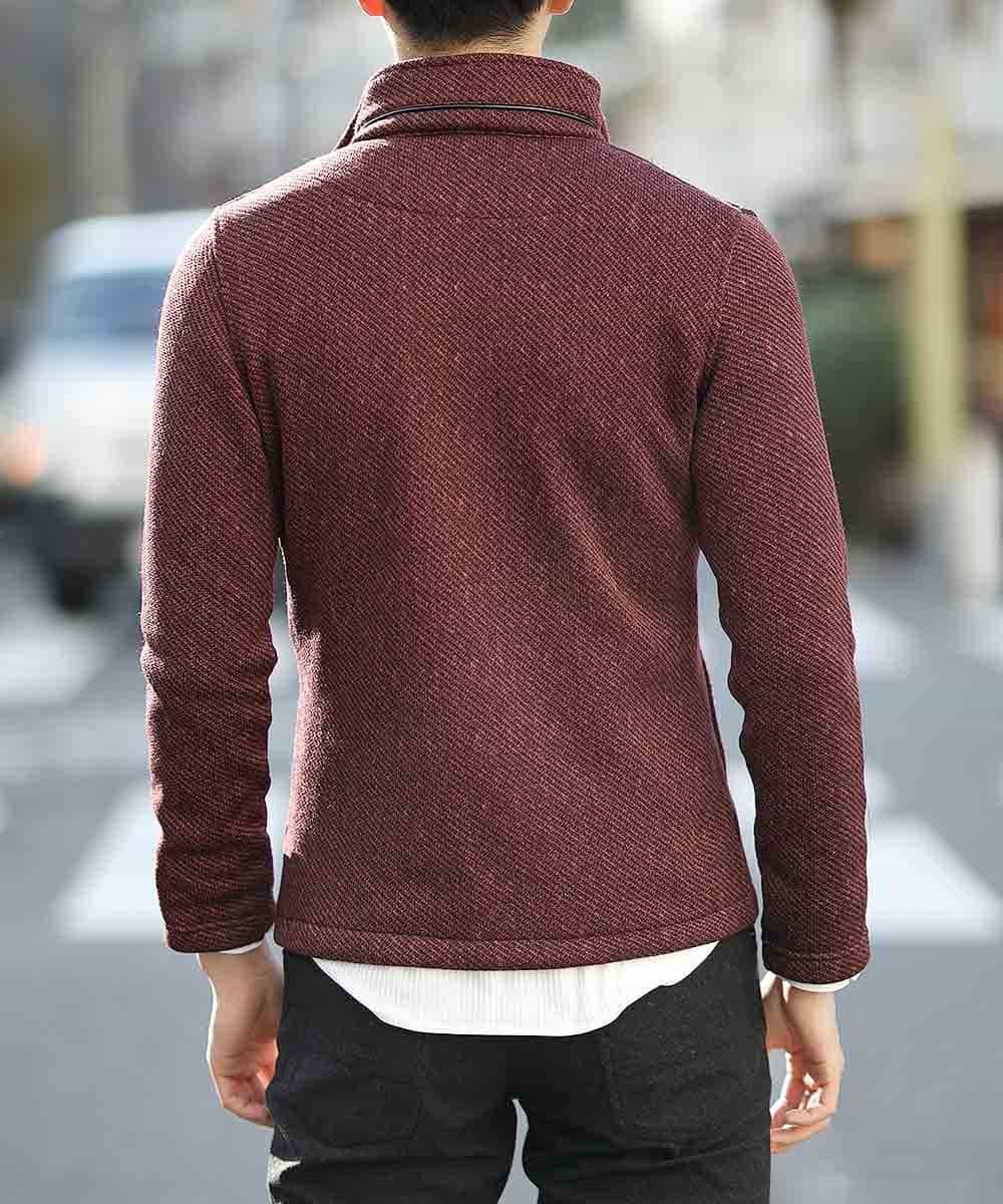 MKCAL15120 MK MICHEL KLEIN HOMME(MKミッシェルクランオム) カーディガン／フリースバイヤスキモウ パープル