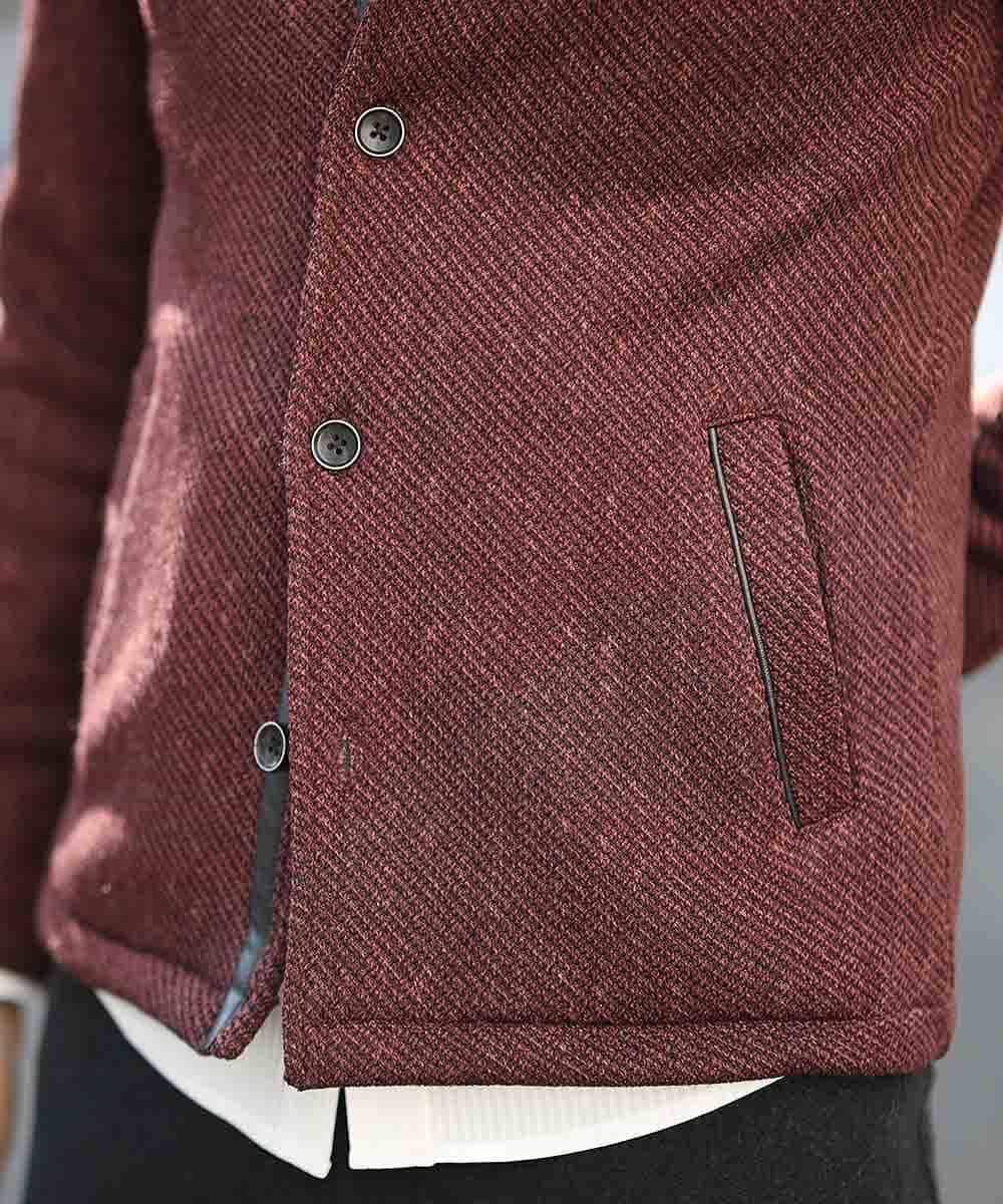 MKCAL15120 MK MICHEL KLEIN HOMME(MKミッシェルクランオム) カーディガン／フリースバイヤスキモウ パープル