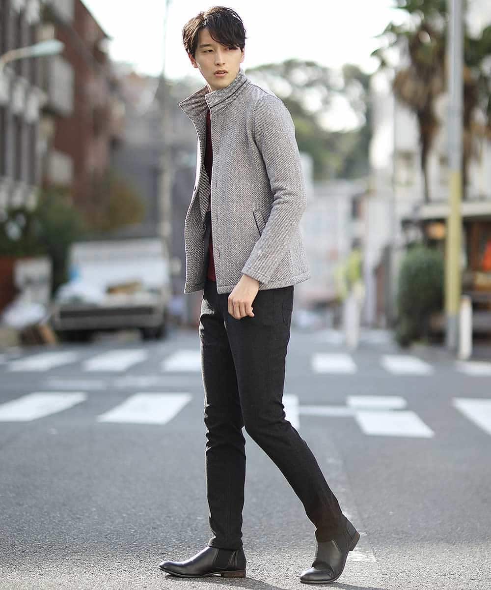 MKCAL15120 MK MICHEL KLEIN HOMME(MKミッシェルクランオム) カーディガン／フリースバイヤスキモウ グレー