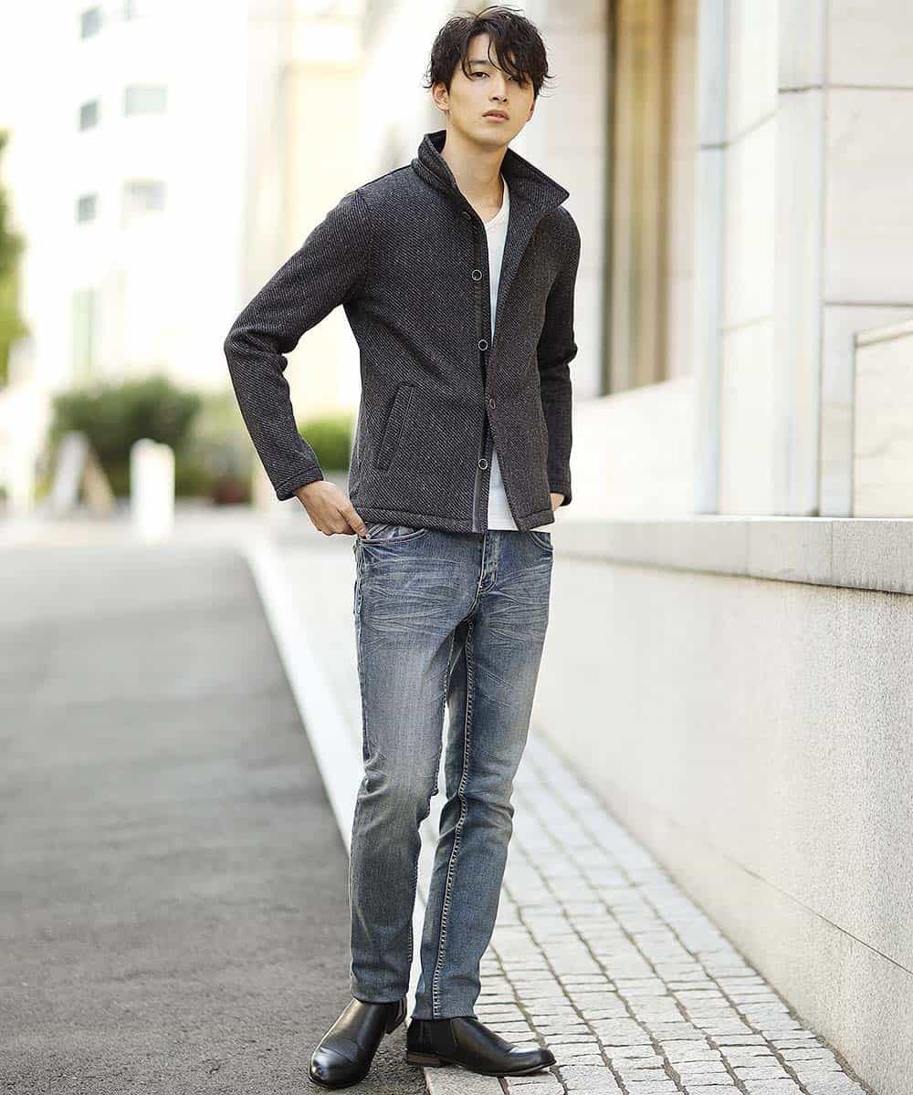 MKCAL15120 MK MICHEL KLEIN HOMME(MKミッシェルクランオム) カーディガン／フリースバイヤスキモウ ブラック