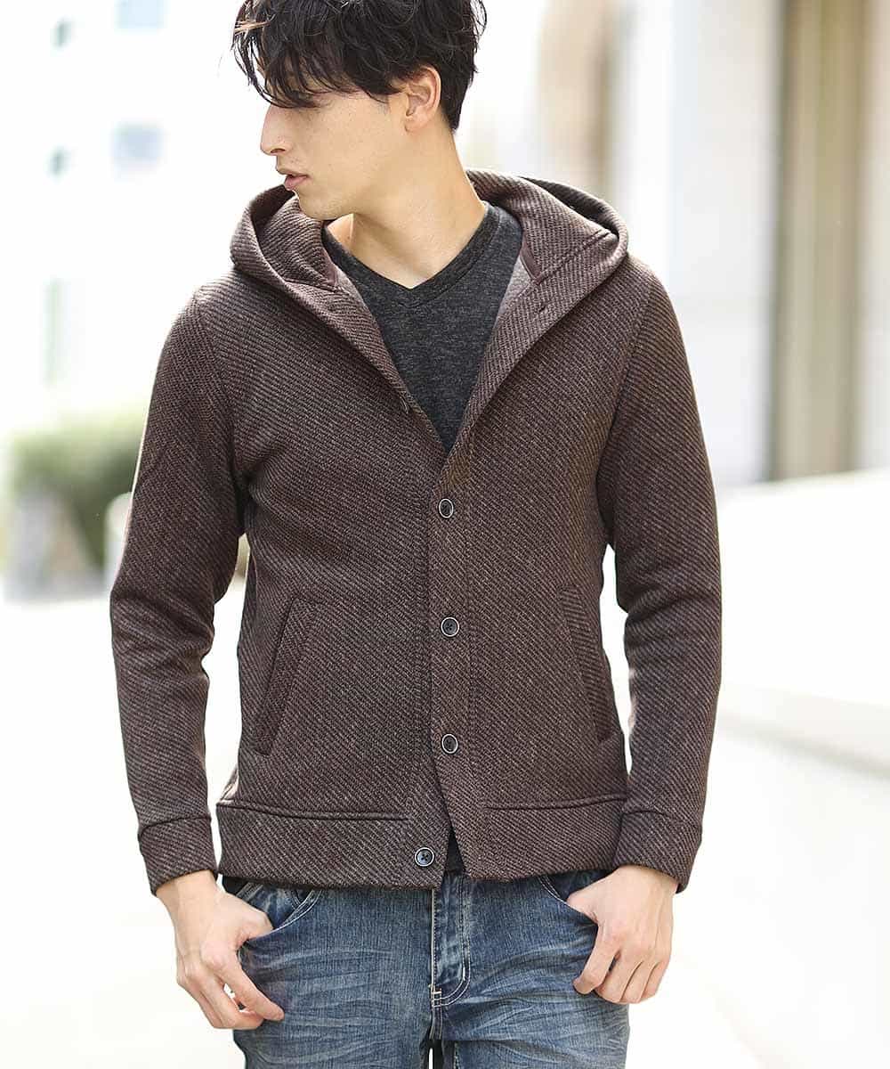 MKCAL62100 MK MICHEL KLEIN HOMME(MKミッシェルクランオム) パーカー／フリースバイヤスキモウ ブラウン