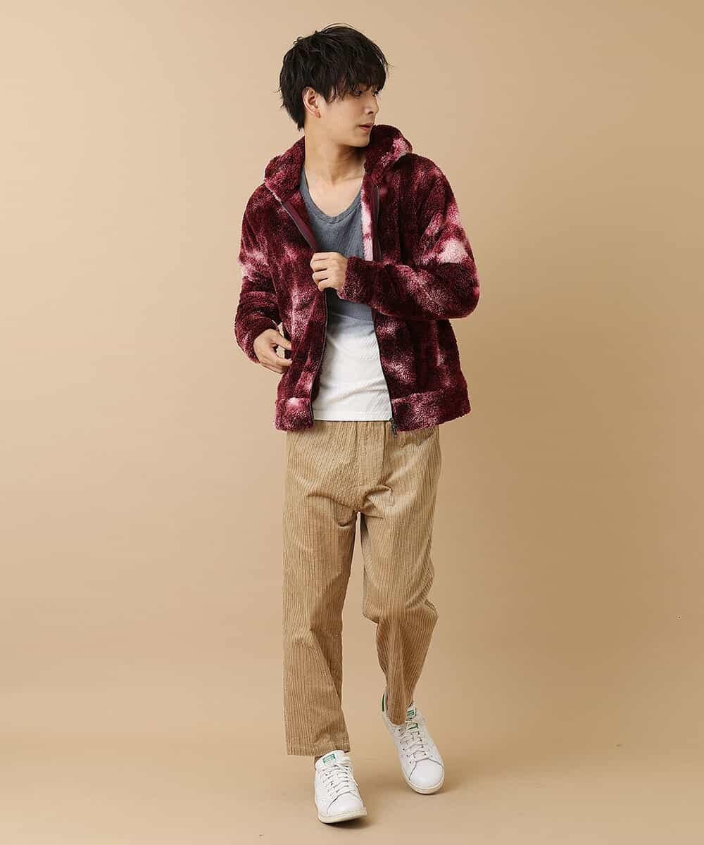 MKCAO22100 MK MICHEL KLEIN HOMME(MKミッシェルクランオム) 限定プライス【マジ軽BOA】タイダイボアブルゾン パープル
