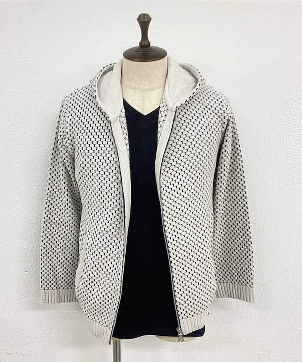MKCAO45070 MK MICHEL KLEIN HOMME(MKミッシェルクランオム) 【ワンマイルウェア】モールパーカー ホワイト(90)