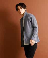 MKCAP61100 MK MICHEL KLEIN HOMME(MKミッシェルクランオム) 『快適/フィット感』スノーフェイスジャガードスタンドカーディガン ネイビー