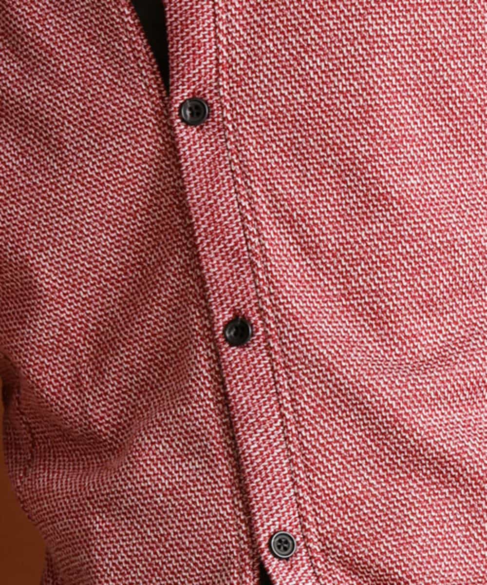 MKCAP61100 MK MICHEL KLEIN HOMME(MKミッシェルクランオム) 『快適/フィット感』スノーフェイスジャガードスタンドカーディガン パープル