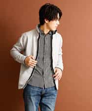 MKCAP61100 MK MICHEL KLEIN HOMME(MKミッシェルクランオム) 『快適/フィット感』スノーフェイスジャガードスタンドカーディガン グレー