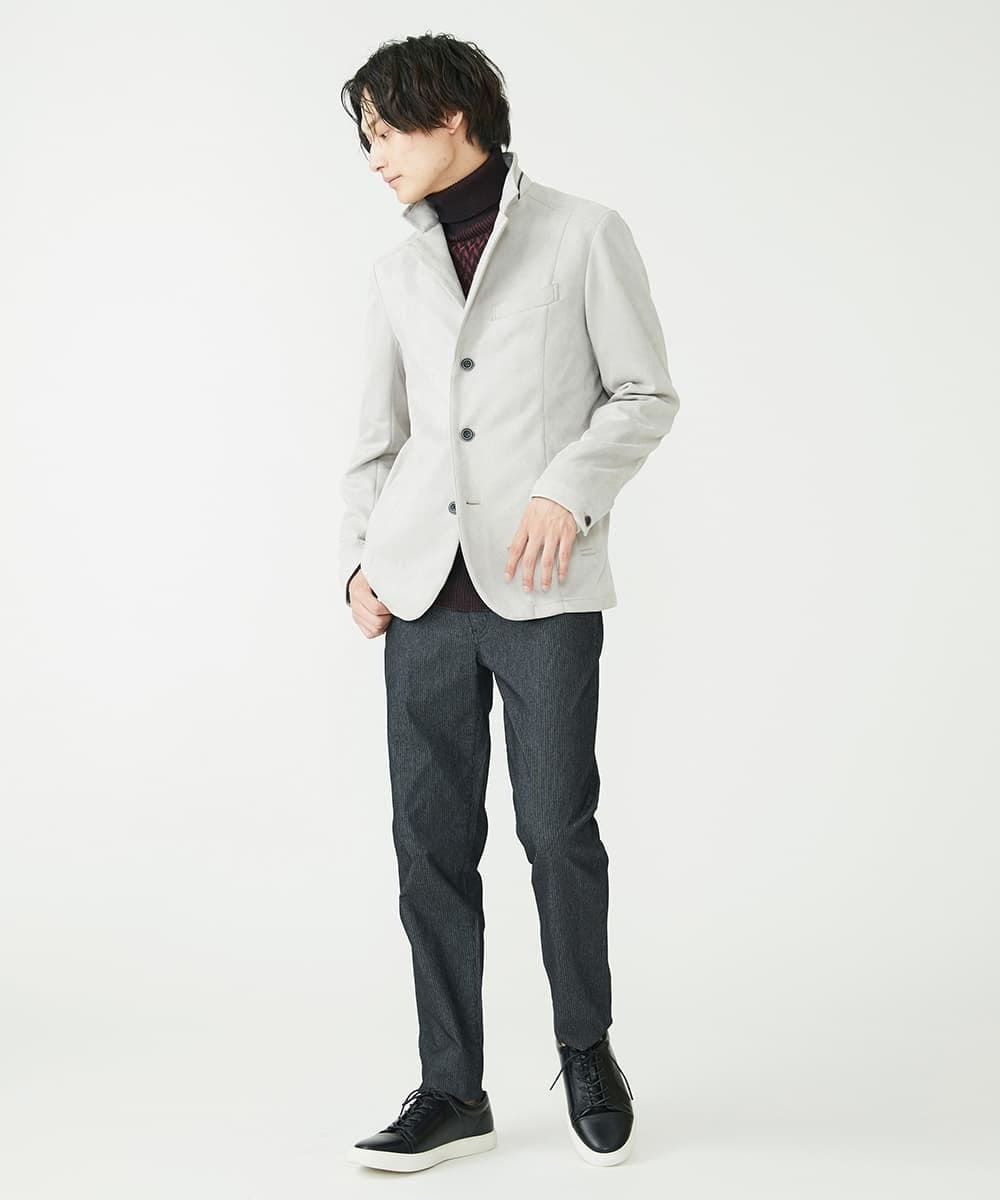 MKCAV62220 MK MICHEL KLEIN HOMME(MKミッシェルクランオム) スエードタッチ コンバーチブルジャケット ライトグレー(91)