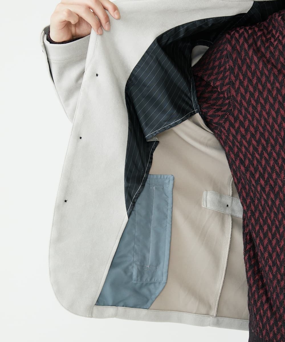 MKCAV62220 MK MICHEL KLEIN HOMME(MKミッシェルクランオム) スエードタッチ コンバーチブルジャケット ライトグレー(91)