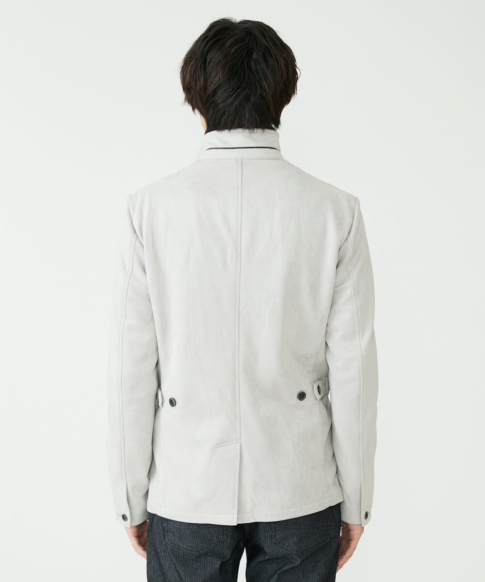 MKCAV62220 MK MICHEL KLEIN HOMME(MKミッシェルクランオム) スエードタッチ コンバーチブルジャケット ライトグレー(91)