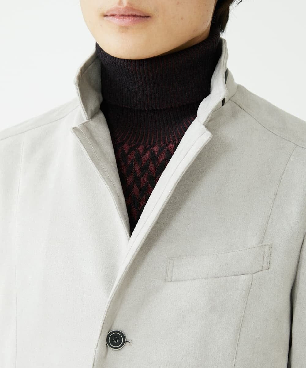 MKCAV62220 MK MICHEL KLEIN HOMME(MKミッシェルクランオム) スエードタッチ コンバーチブルジャケット ライトグレー(91)