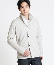 MKCAV65130 MK MICHEL KLEIN HOMME(MKミッシェルクランオム) スタンドカーディガン / ウオームメランジ アイボリー(80)
