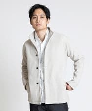 MKCAV65130 MK MICHEL KLEIN HOMME(MKミッシェルクランオム) スタンドカーディガン / ウオームメランジ アイボリー(80)