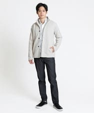 MKCAV65130 MK MICHEL KLEIN HOMME(MKミッシェルクランオム) スタンドカーディガン / ウオームメランジ アイボリー(80)