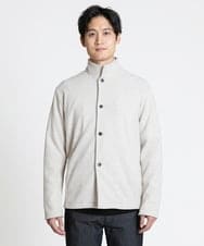 MKCAV65130 MK MICHEL KLEIN HOMME(MKミッシェルクランオム) スタンドカーディガン / ウオームメランジ アイボリー(80)