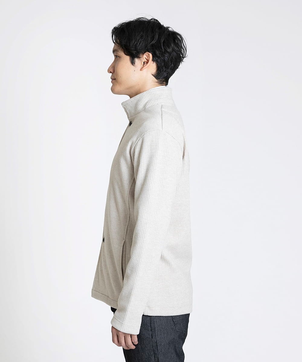 MKCAV65130 MK MICHEL KLEIN HOMME(MKミッシェルクランオム) スタンドカーディガン / ウオームメランジ アイボリー(80)