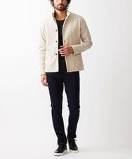 MKCAV65130 MK MICHEL KLEIN HOMME(MKミッシェルクランオム) スタンドカーディガン / ウオームメランジ アイボリー(80)