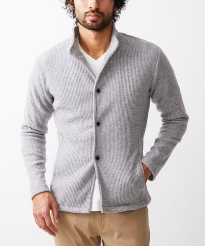 MKCAV65130 MK MICHEL KLEIN HOMME スタンドカーディガン / ウオームメランジ