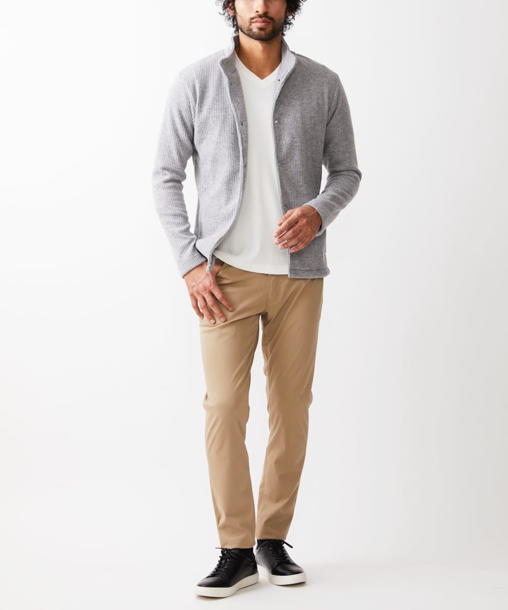 MKCAV65130 MK MICHEL KLEIN HOMME(MKミッシェルクランオム) スタンドカーディガン / ウオームメランジ グレー(92)