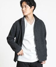 MKCAV65130 MK MICHEL KLEIN HOMME(MKミッシェルクランオム) スタンドカーディガン / ウオームメランジ ダークグレー(93)