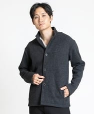MKCAV65130 MK MICHEL KLEIN HOMME(MKミッシェルクランオム) スタンドカーディガン / ウオームメランジ ダークグレー(93)