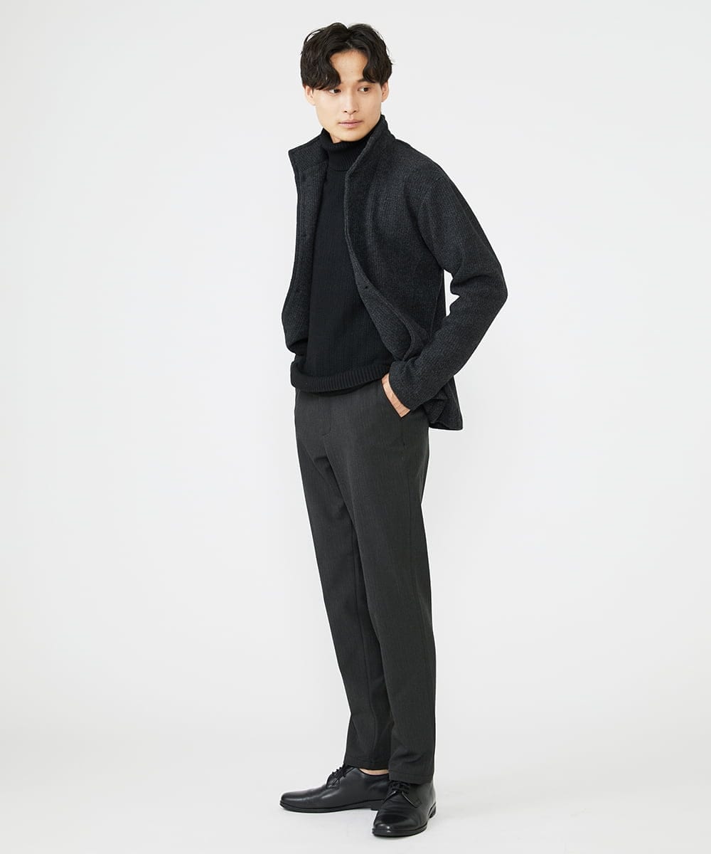 MKCAV65130 MK MICHEL KLEIN HOMME(MKミッシェルクランオム) スタンドカーディガン / ウオームメランジ ダークグレー(93)