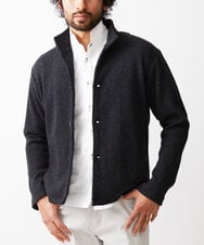 MKCAV65130 MK MICHEL KLEIN HOMME(MKミッシェルクランオム) スタンドカーディガン / ウオームメランジ ダークグレー(93)