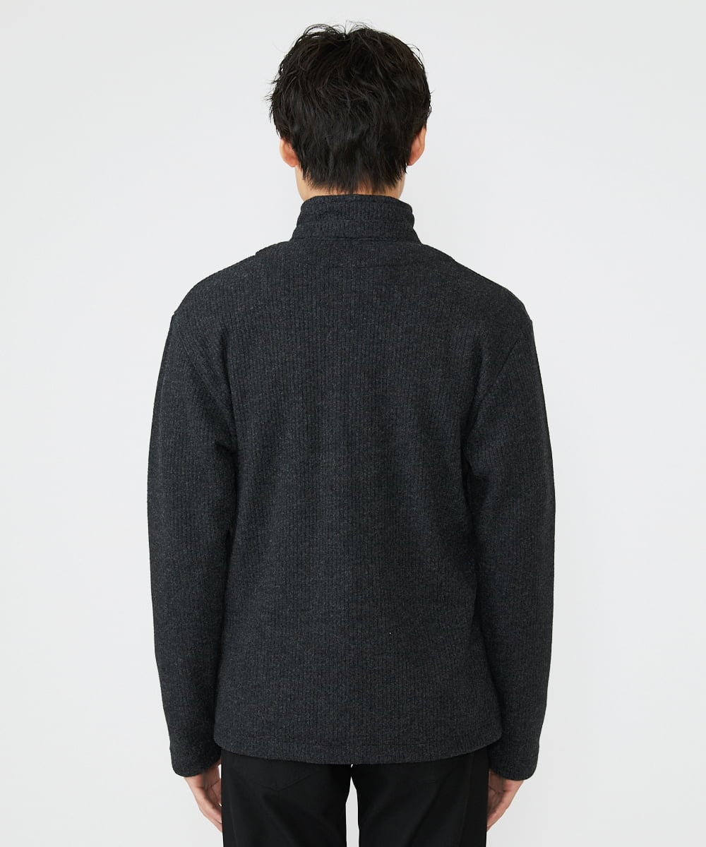 MKCAV65130 MK MICHEL KLEIN HOMME(MKミッシェルクランオム) スタンドカーディガン / ウオームメランジ ダークグレー(93)