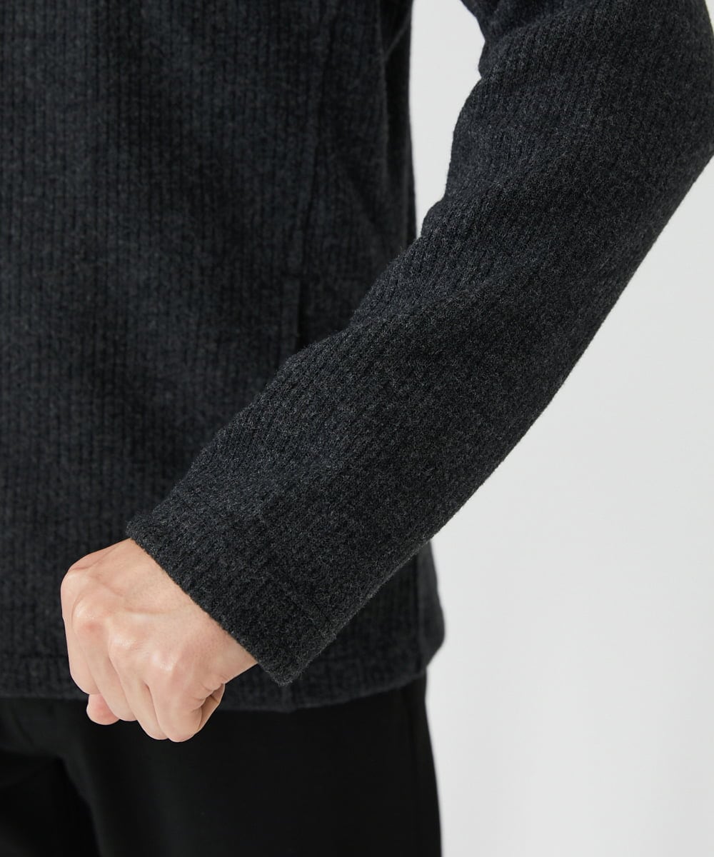 MKCAV65130 MK MICHEL KLEIN HOMME(MKミッシェルクランオム) スタンドカーディガン / ウオームメランジ ダークグレー(93)