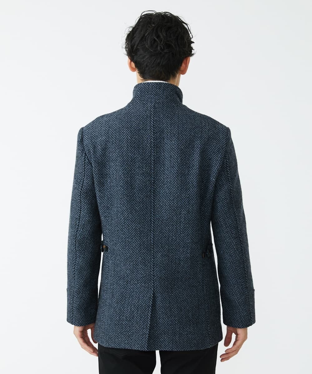 MKCAV70363 MK MICHEL KLEIN HOMME(MKミッシェルクランオム) 尾州ツイード / ミドルコート ネイビー(58)