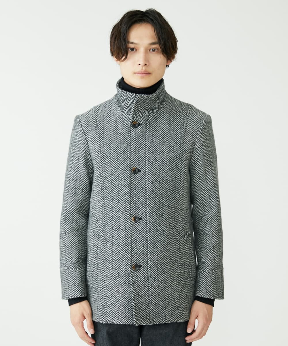 MKCAV70363 MK MICHEL KLEIN HOMME(MKミッシェルクランオム) 尾州ツイード / ミドルコート グレー(92)