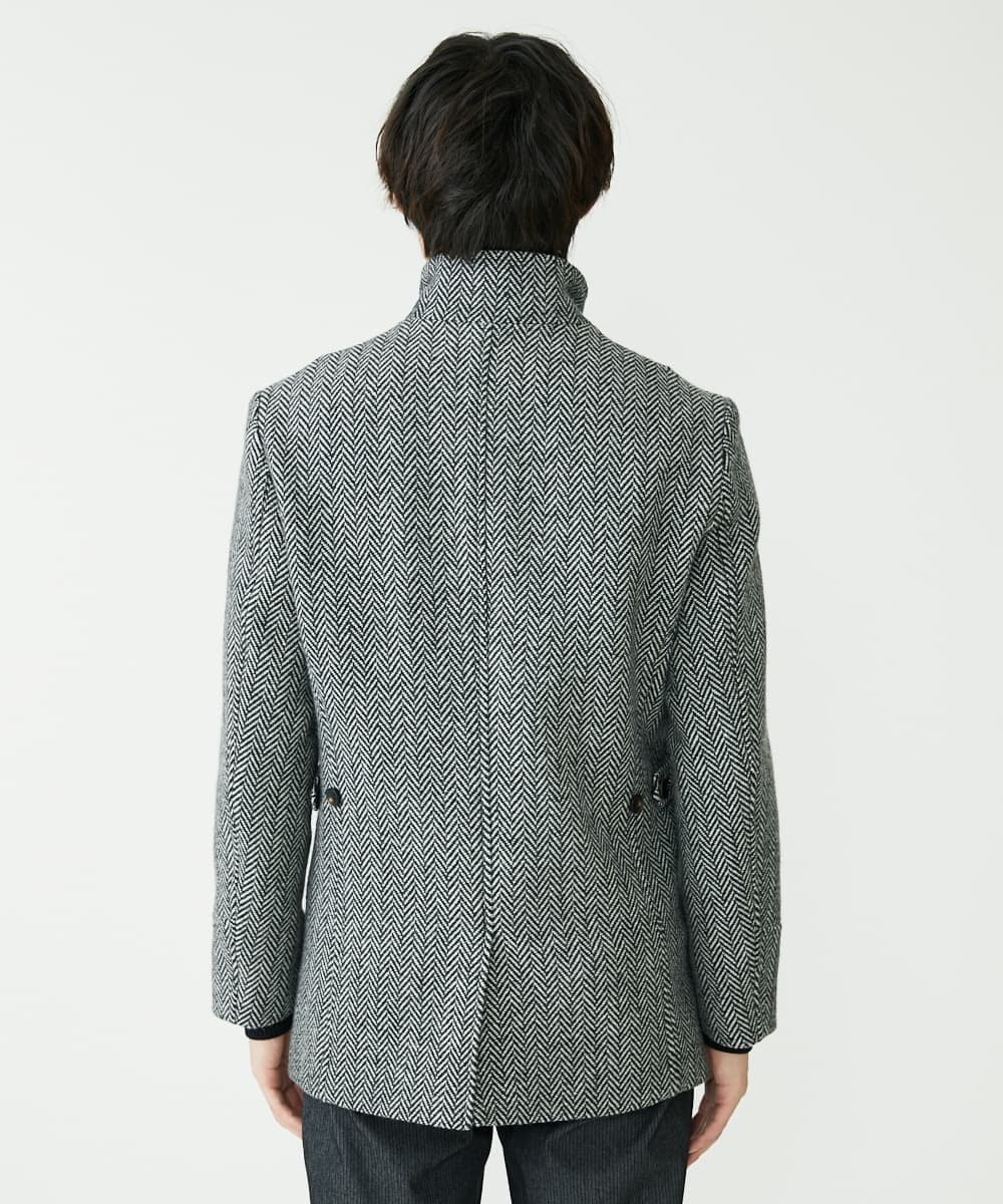 MKCAV70363 MK MICHEL KLEIN HOMME(MKミッシェルクランオム) 尾州ツイード / ミドルコート グレー(92)