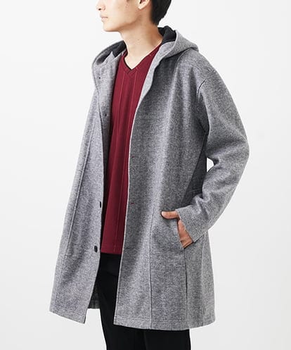 MKCCC32150 MK MICHEL KLEIN HOMME フードコーディガン / ブラッシュドメルトンジャージ