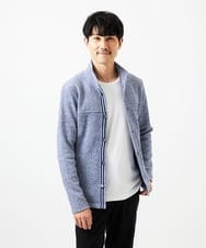 MKCDC24135 MK MICHEL KLEIN HOMME(MKミッシェルクランオム) 【イージーケア】ラッセルスタンドカーディガン ブルー