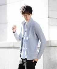 MKCDJ71120 MK MICHEL KLEIN HOMME(MKミッシェルクランオム) 春カーディガン／ラッセルメランジテレコ ライトブルー