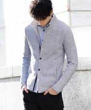 MKCDJ71120 MK MICHEL KLEIN HOMME(MKミッシェルクランオム) 春カーディガン／ラッセルメランジテレコ ライトブルー