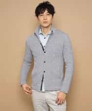 MKCDJ71120 MK MICHEL KLEIN HOMME(MKミッシェルクランオム) 春カーディガン／ラッセルメランジテレコ ライトブルー
