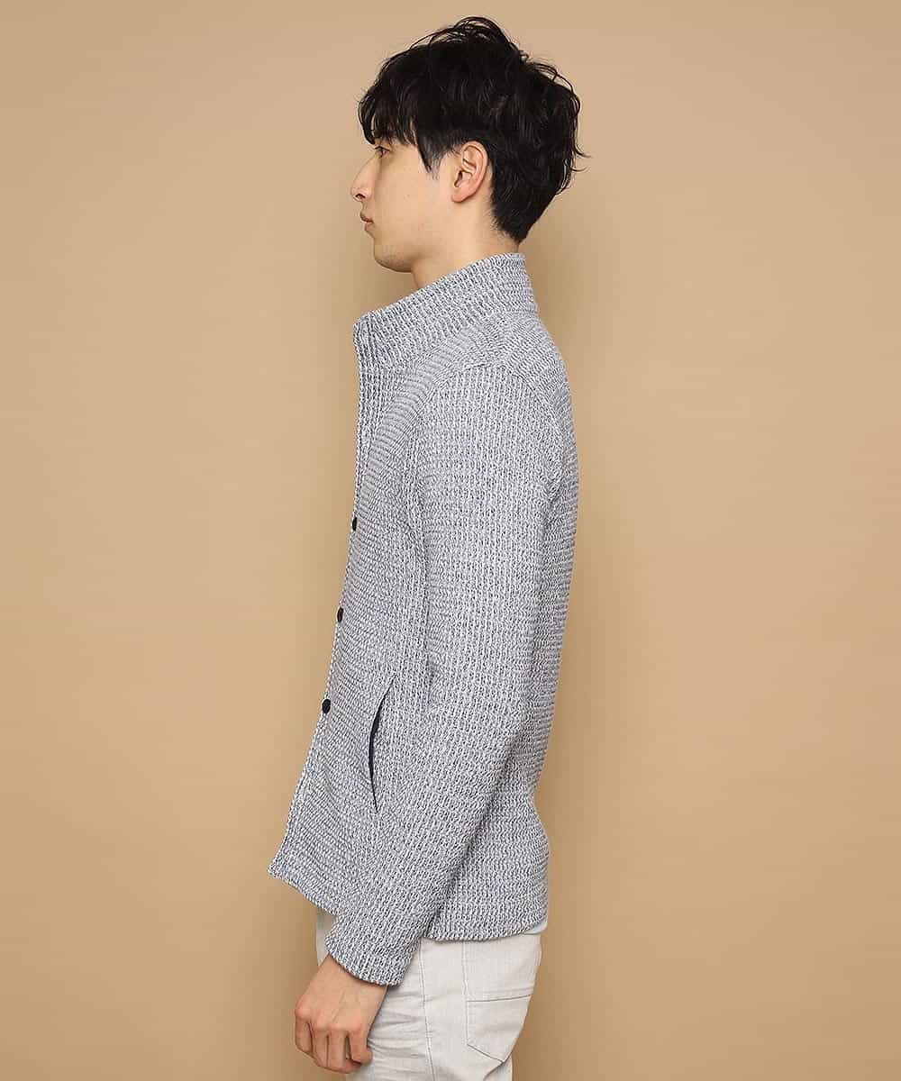 MKCDJ71120 MK MICHEL KLEIN HOMME(MKミッシェルクランオム) 春カーディガン／ラッセルメランジテレコ ライトブルー