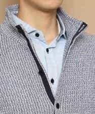 MKCDJ71120 MK MICHEL KLEIN HOMME(MKミッシェルクランオム) 春カーディガン／ラッセルメランジテレコ ライトブルー