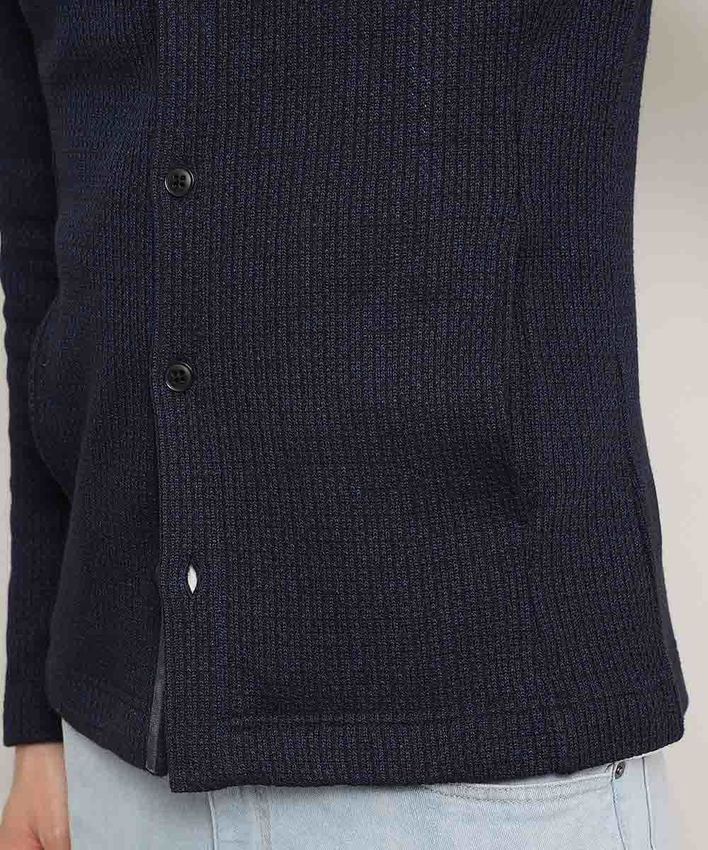 MKCDJ71120 MK MICHEL KLEIN HOMME(MKミッシェルクランオム) 春カーディガン／ラッセルメランジテレコ ネイビー